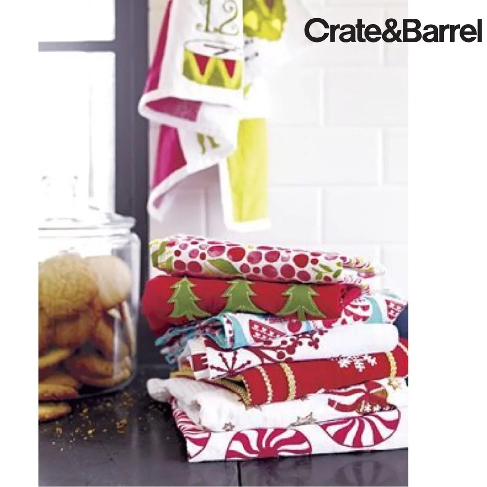 Crate & Barrel Peppermint Dishtowel